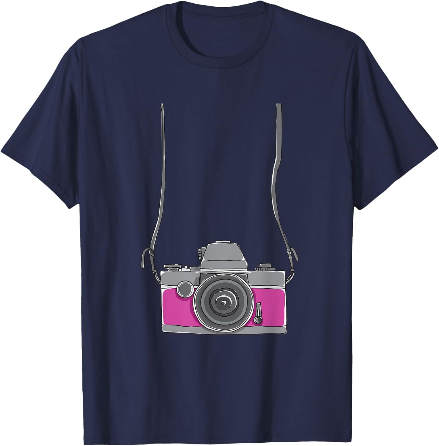 Fake Tourist Camera - Funny Holiday Vacation Photographer Small T-Shirt - T-Shirt | Navy