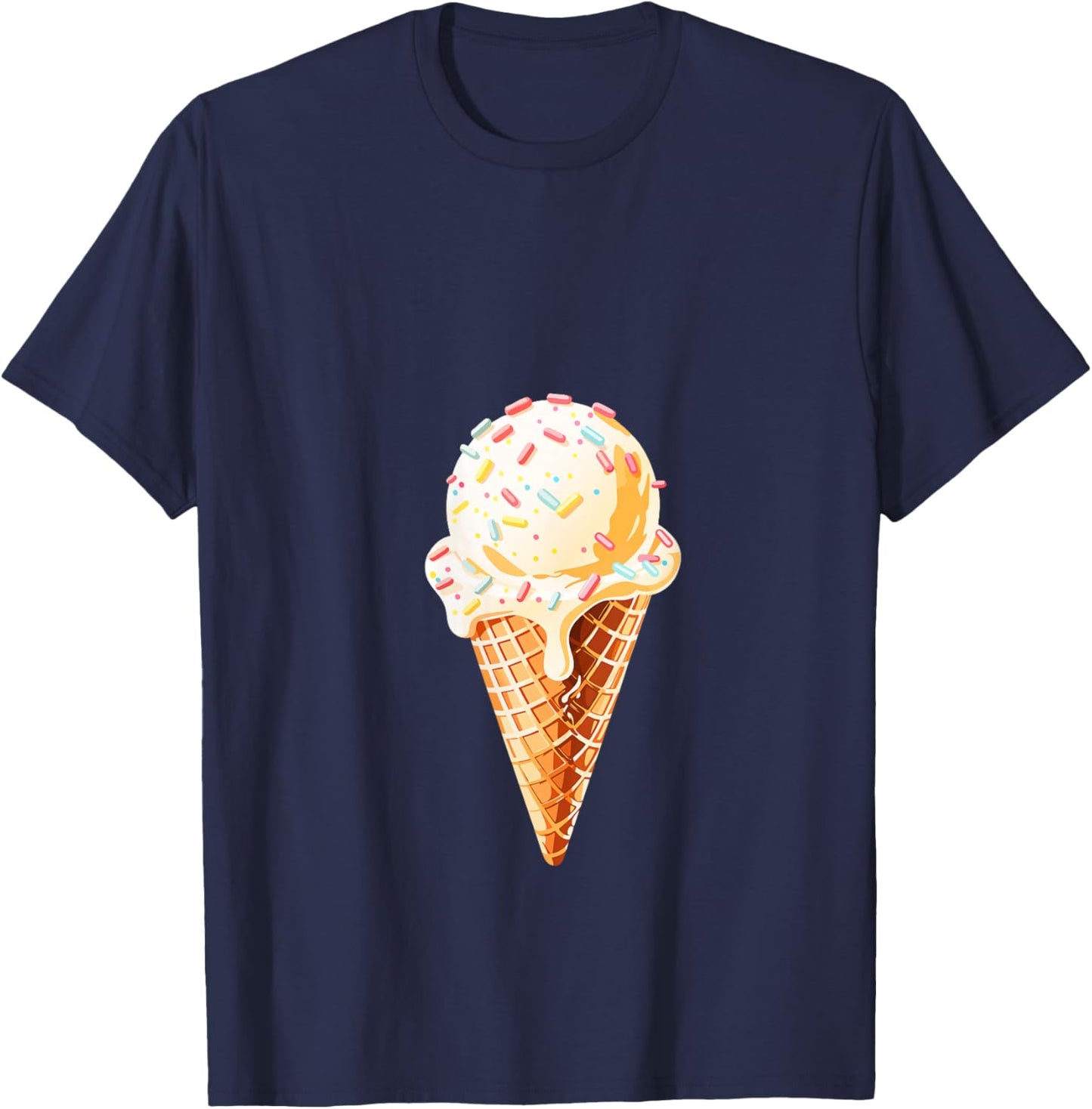 Women's Ice Cream Shirt Adult Men Women Kids Ice Cream Costume V-Neck T-Shirt - T-Shirt | Navy