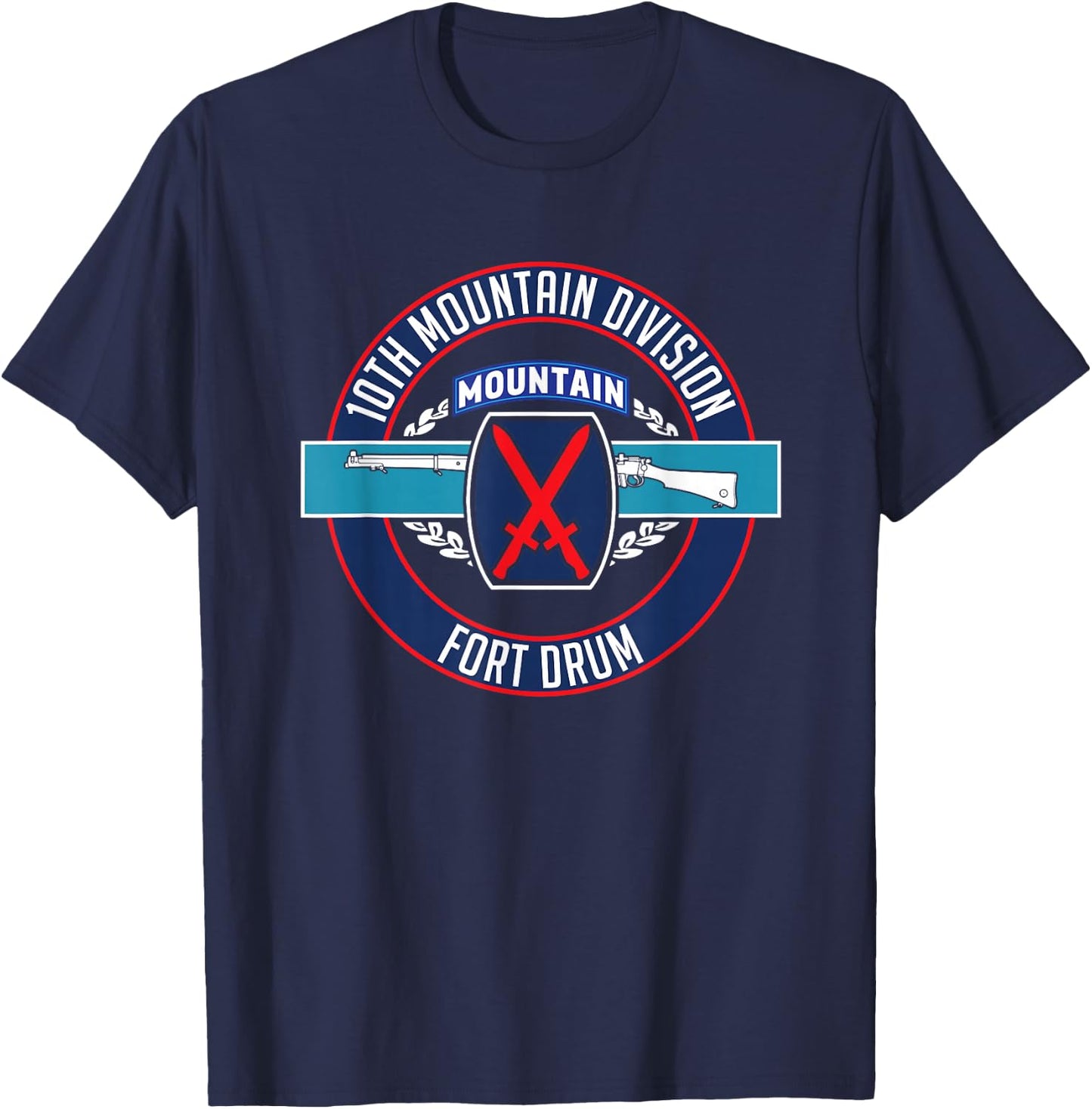 Fort Drum 10th Mountain Division Infantry T Shirt T-Shirt - T-Shirt | Navy