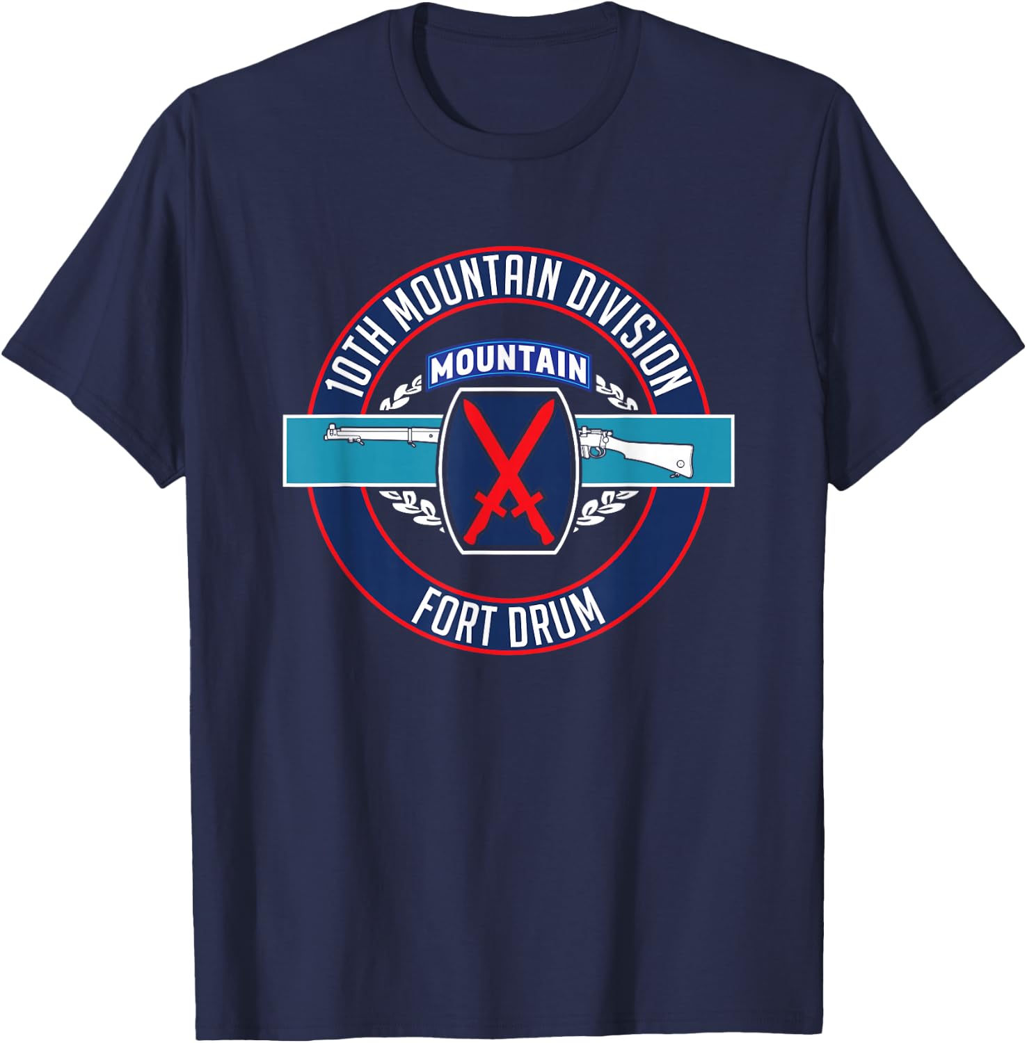 Fort Drum 10th Mountain Division Infantry T Shirt T-Shirt - T-Shirt | Navy