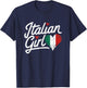 Culture italian Roots Italy Flag Cute Italian Girl italia T-Shirt - T-Shirt | Navy