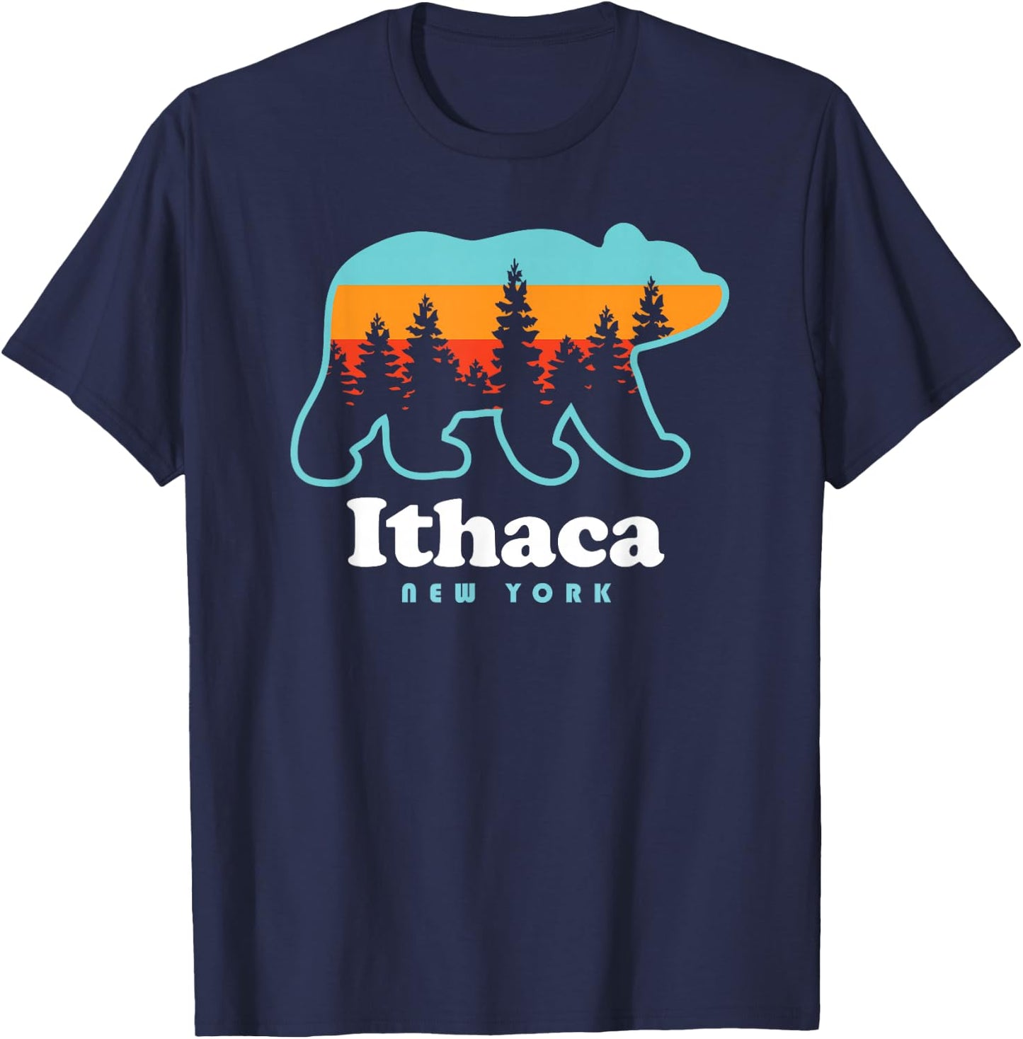 Ithaca NY Bear Ithaca New York T-Shirt - T-Shirt | Navy