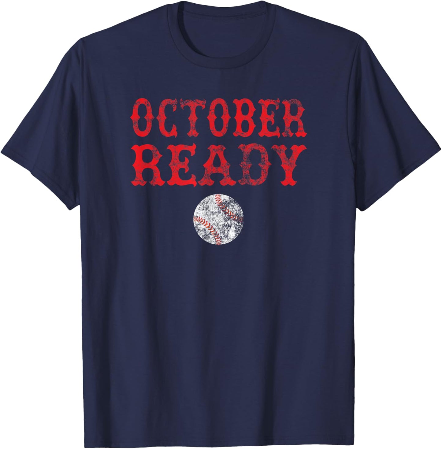 Vintage October Ready Playoff Baseball Shirt Women T-Shirt - T-Shirt | Navy