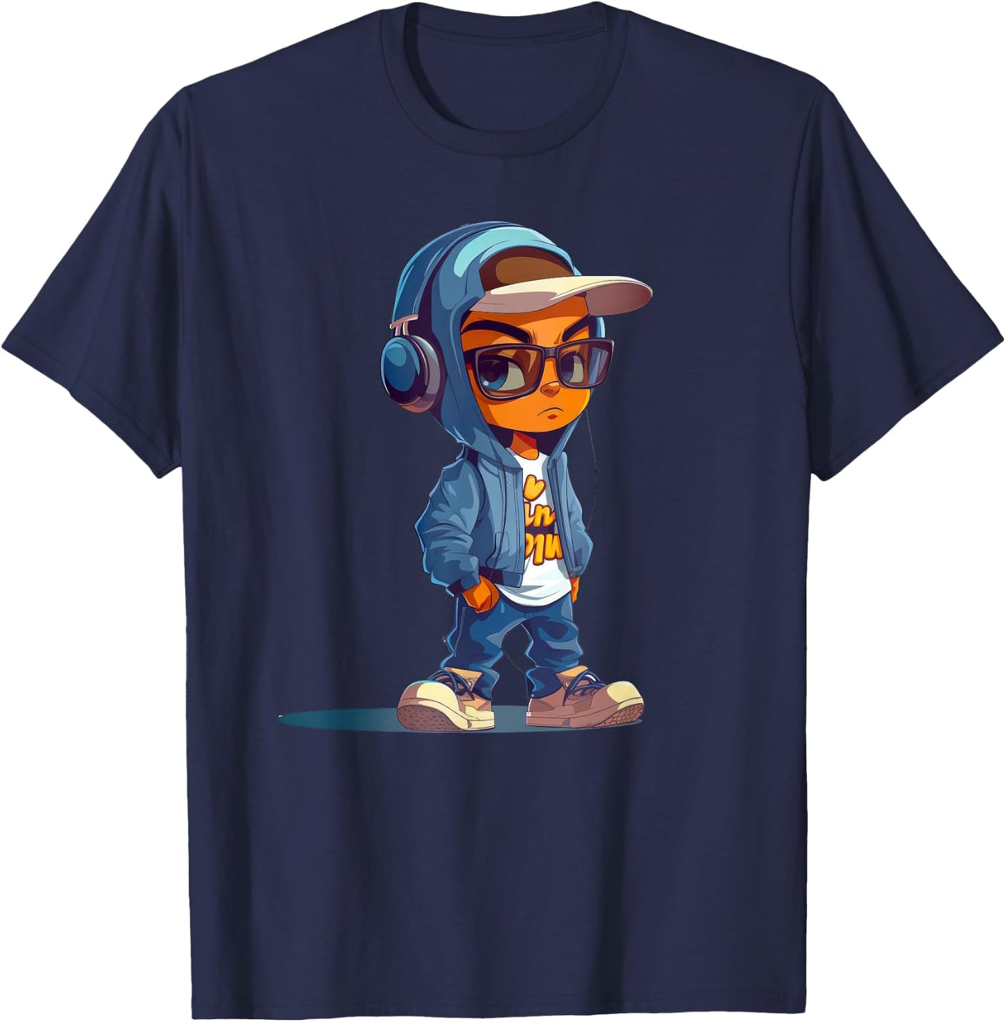 Cute Cool Rap Funny Boy Hip Hop Hiper Street wear T-Shirt - T-Shirt | Navy
