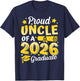 Proud Uncle Of A 2026 Graduate Senior Class Graduation Gift T-Shirt - T-Shirt | Navy