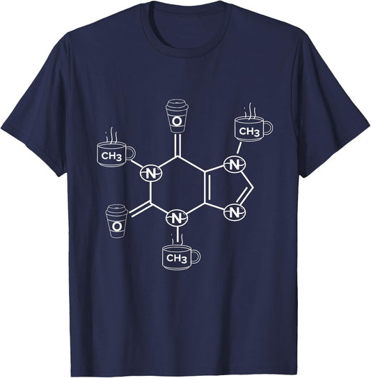 Caffeine Molecule Barista T-Shirt - T-Shirt | Navy