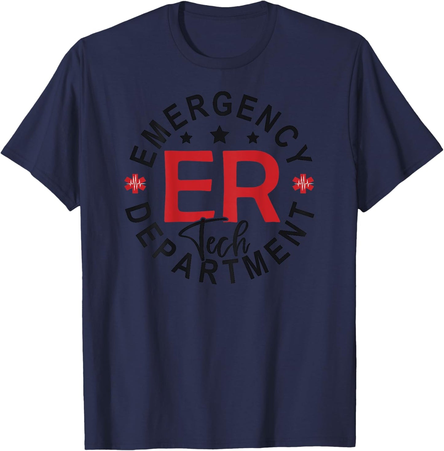 Emergency Department Tech Emergency Room Tech Back Of T-Shirt - T-Shirt | Navy