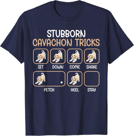 Stubborn Cavachon Tricks Cavachon Owner Cavachon Lover T-Shirt - T-Shirt | Navy