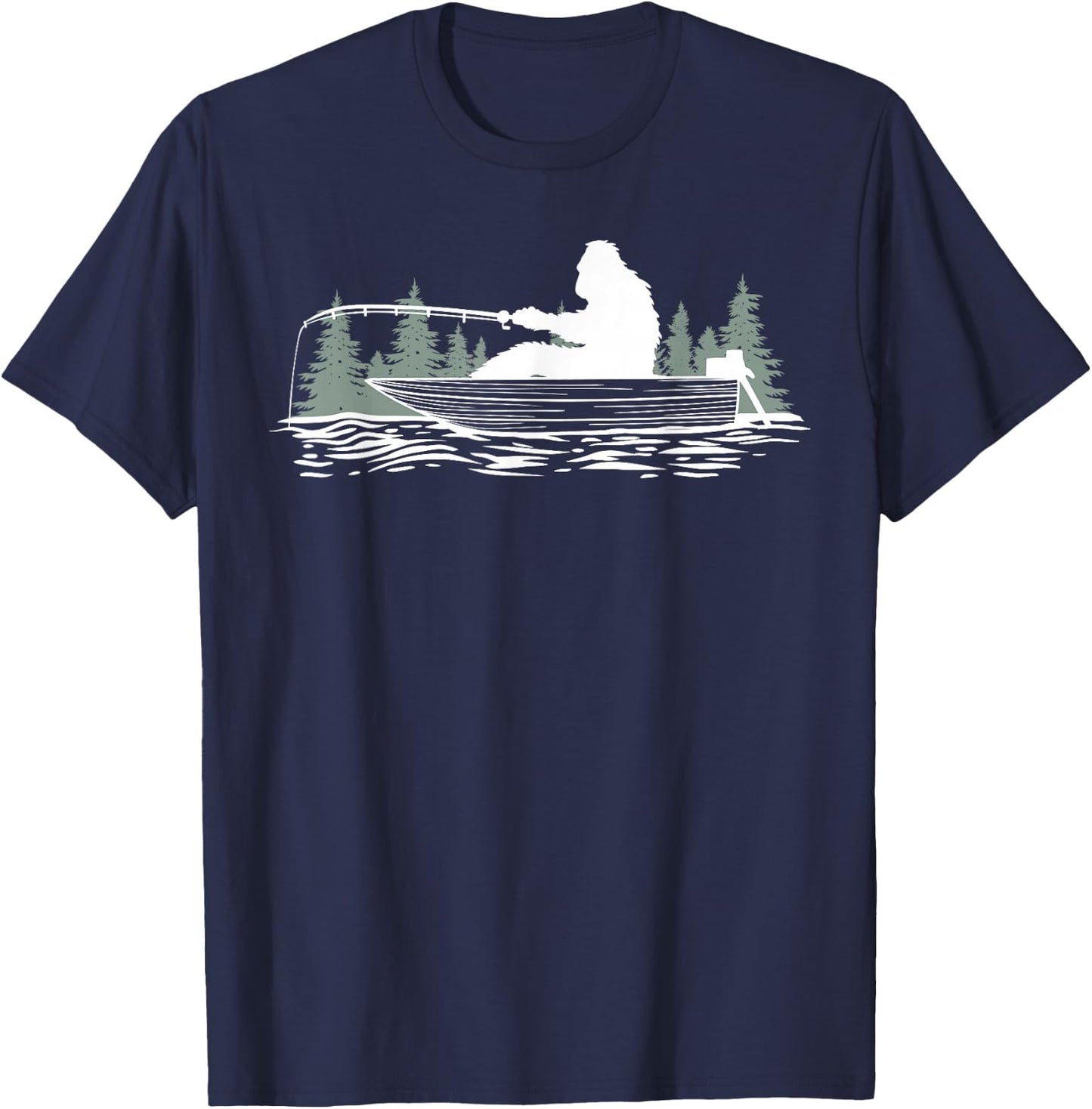 Big foot fishing, Cool Fishing Fisherman Bigfoot Sasquatch T-Shirt - T-Shirt | Navy