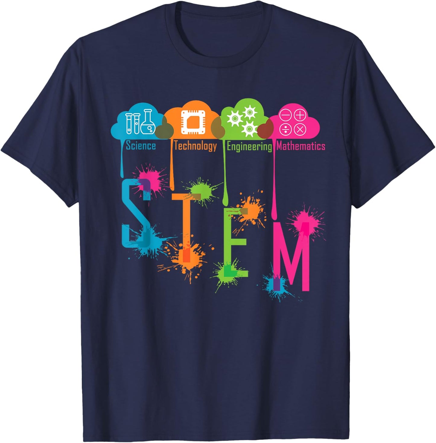 STEM : Science Technology Engineering Math School T-Shirt - T-Shirt | Navy