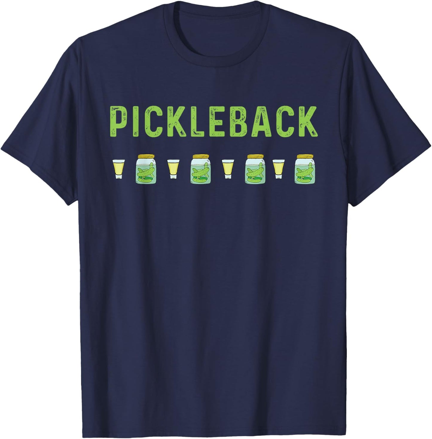 Pickleback Shot And Whiskey T-Shirt - T-Shirt | Navy