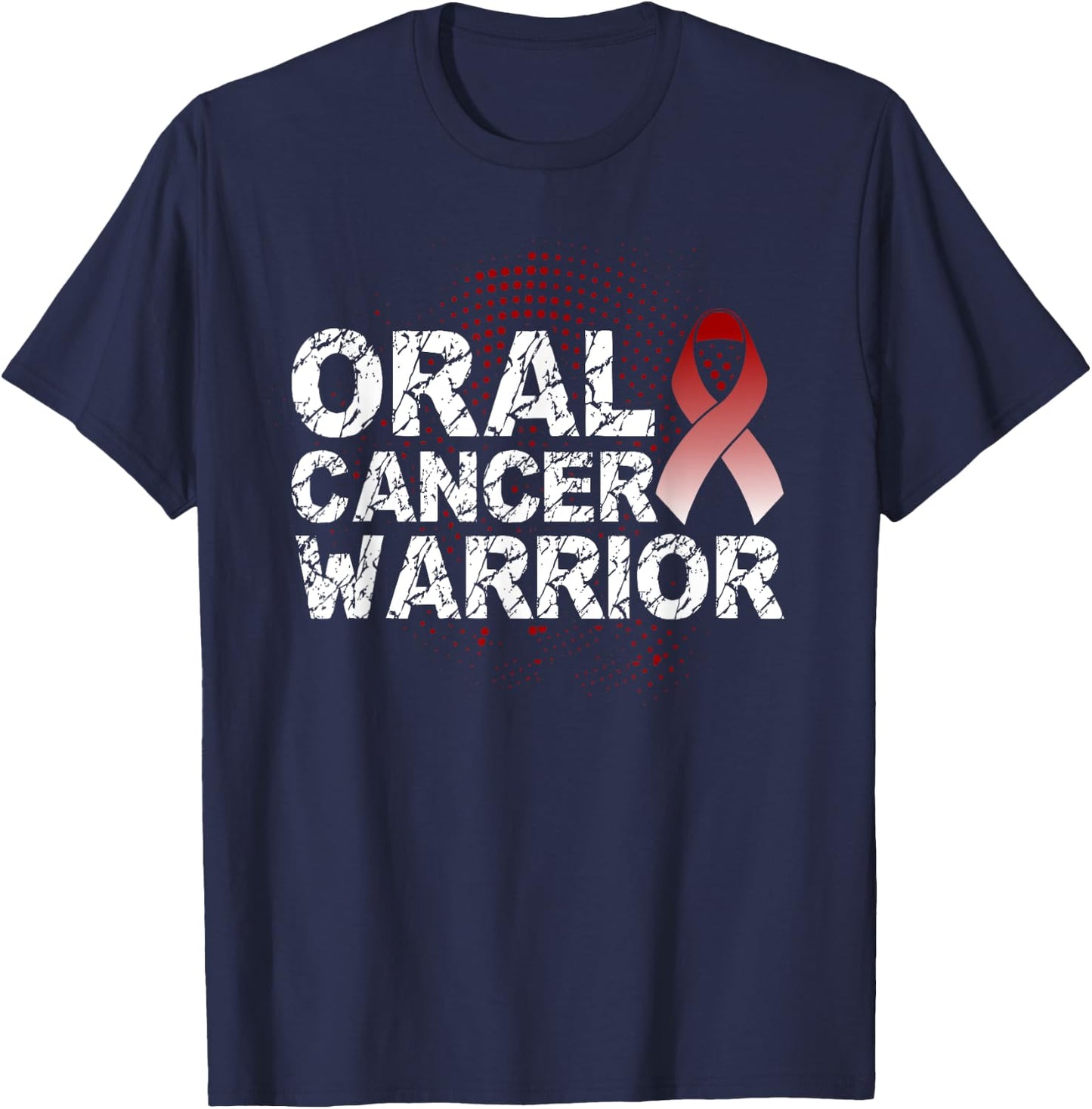 Oral Cancer Warrior, Oral Cancer Awareness T-Shirt - T-Shirt | Navy