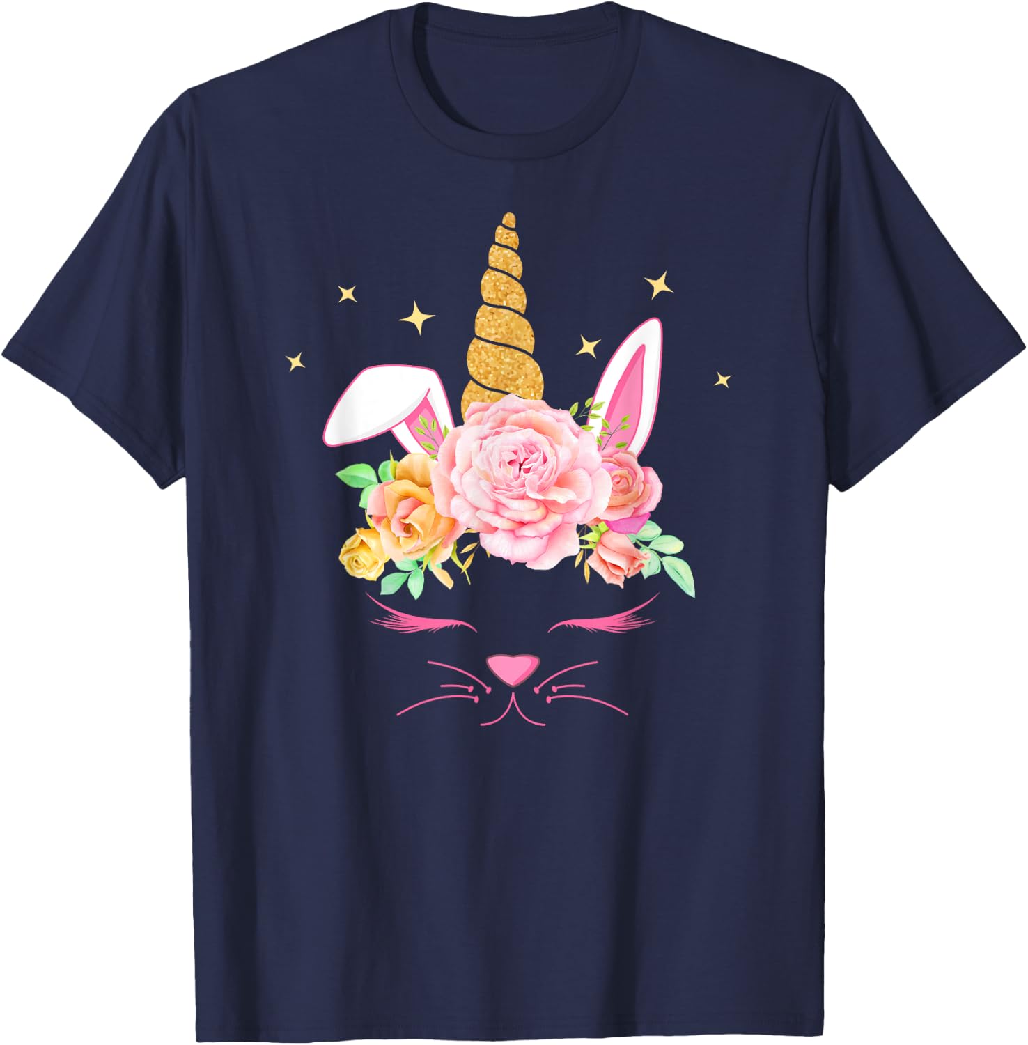 Bunnycorn Unicorn Bunny Funny Easter For Girls T-Shirt - T-Shirt | Navy