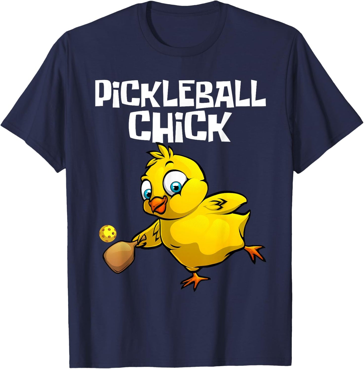 Unique Pickleball Design Girls Pickle Ball Player T-Shirt - T-Shirt | Navy