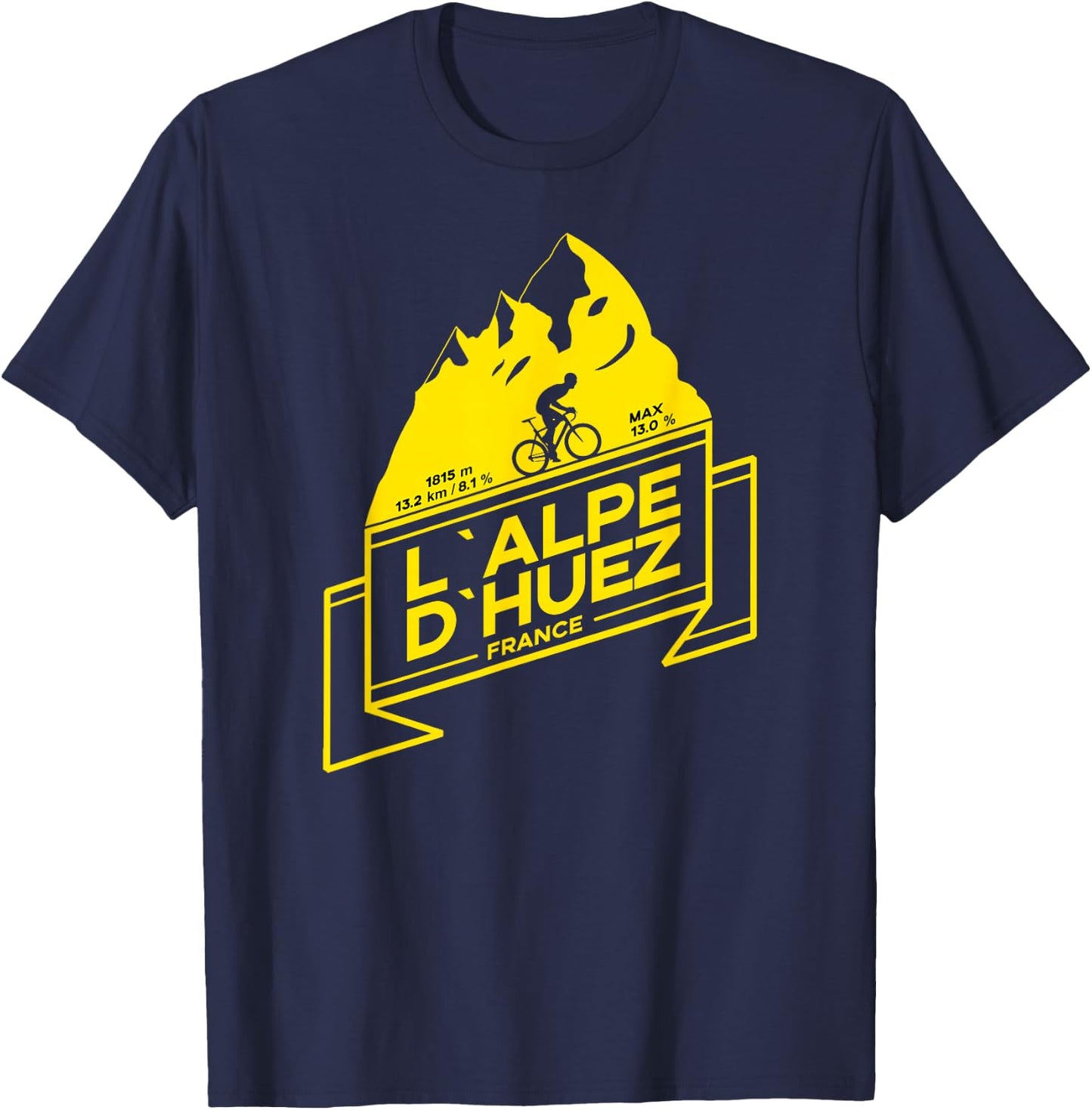 L'Alpe D'Huez Road Cycling Mountain Climb Shirt T-Shirt - T-Shirt | Navy