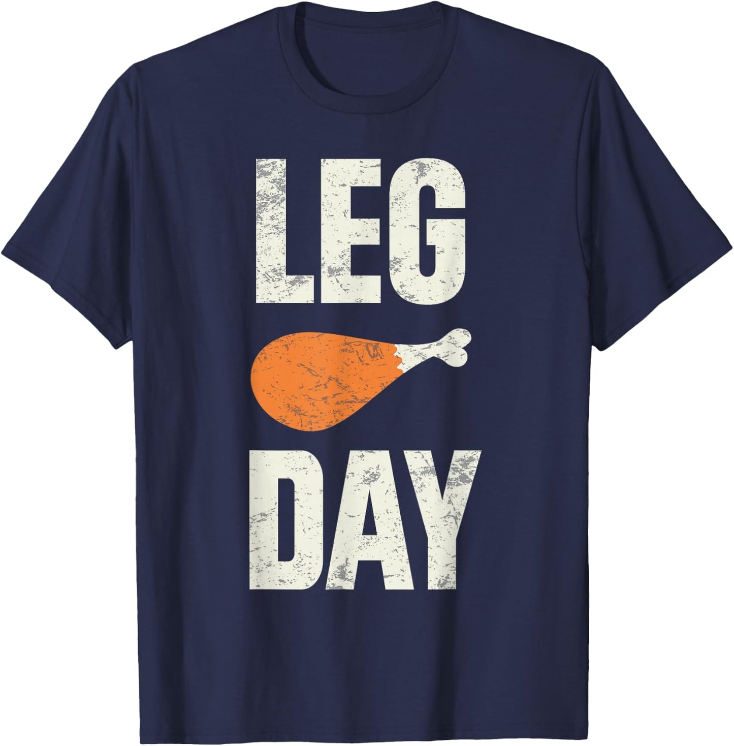 Funny Thanksgiving Leg Day Turkey Retro Black Short Sleeve -Adults Kids Small T-Shirt - T-Shirt | Navy