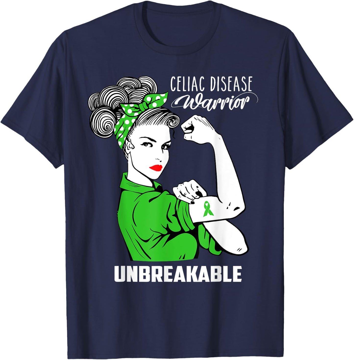 Celiac Disease Warrior Unbreakable Shirt Awareness Gift T-Shirt - T-Shirt | Navy