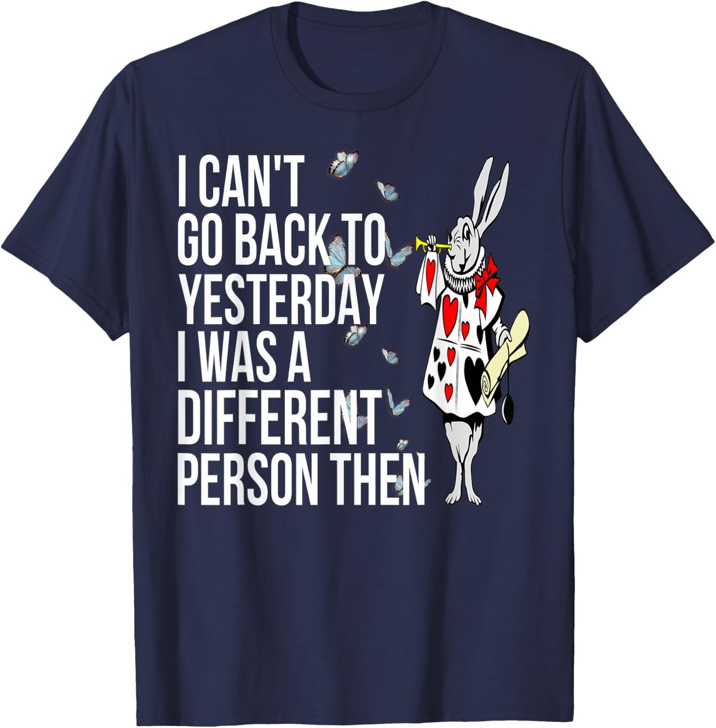 WHITE RABBIT Alice in Wonderland-Men Women Kids T Shirt T-Shirt - T-Shirt | Navy