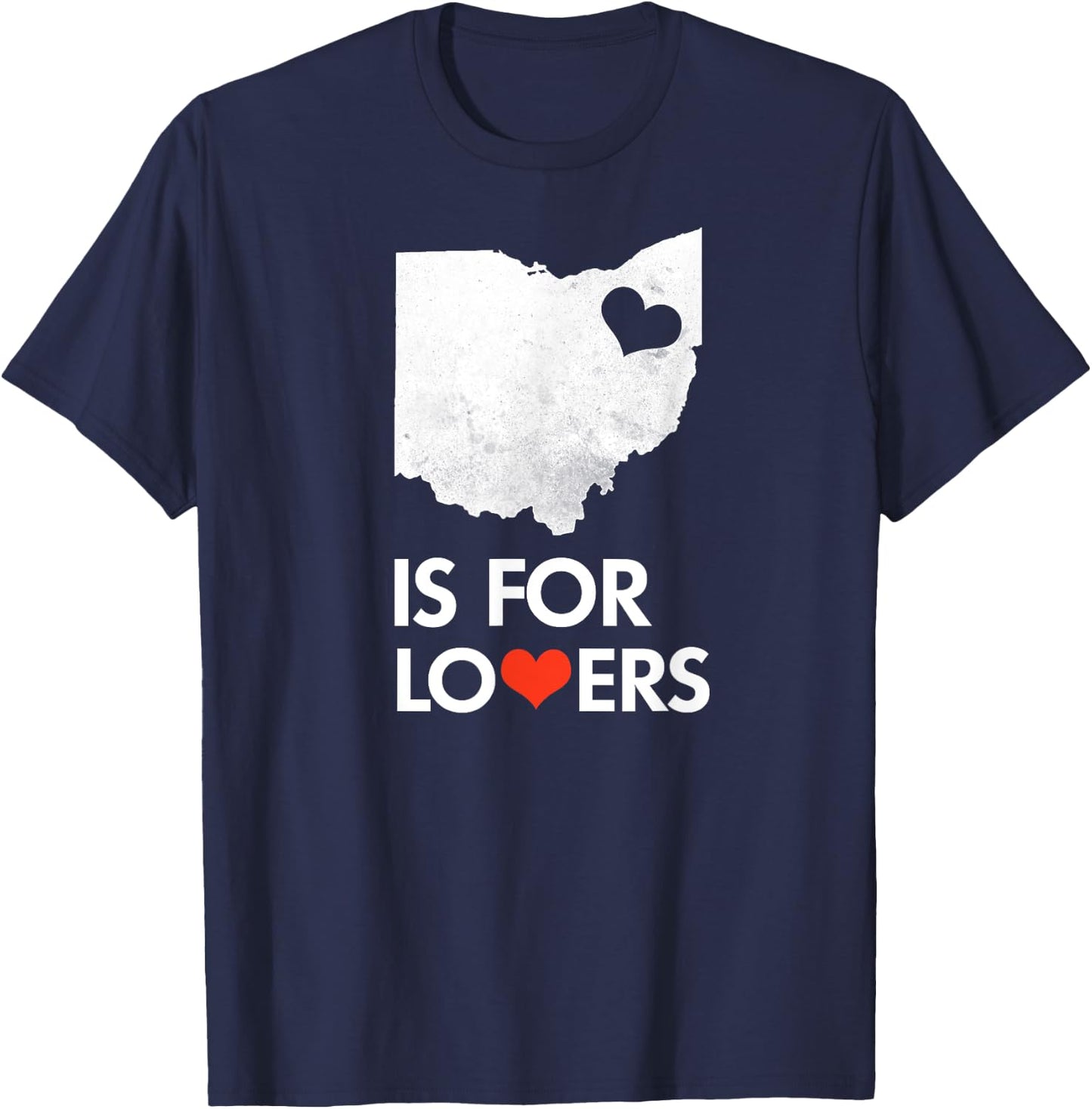 Throwback Vintage Ohio Is For Lovers Distressed T-Shirt - T-Shirt | Navy