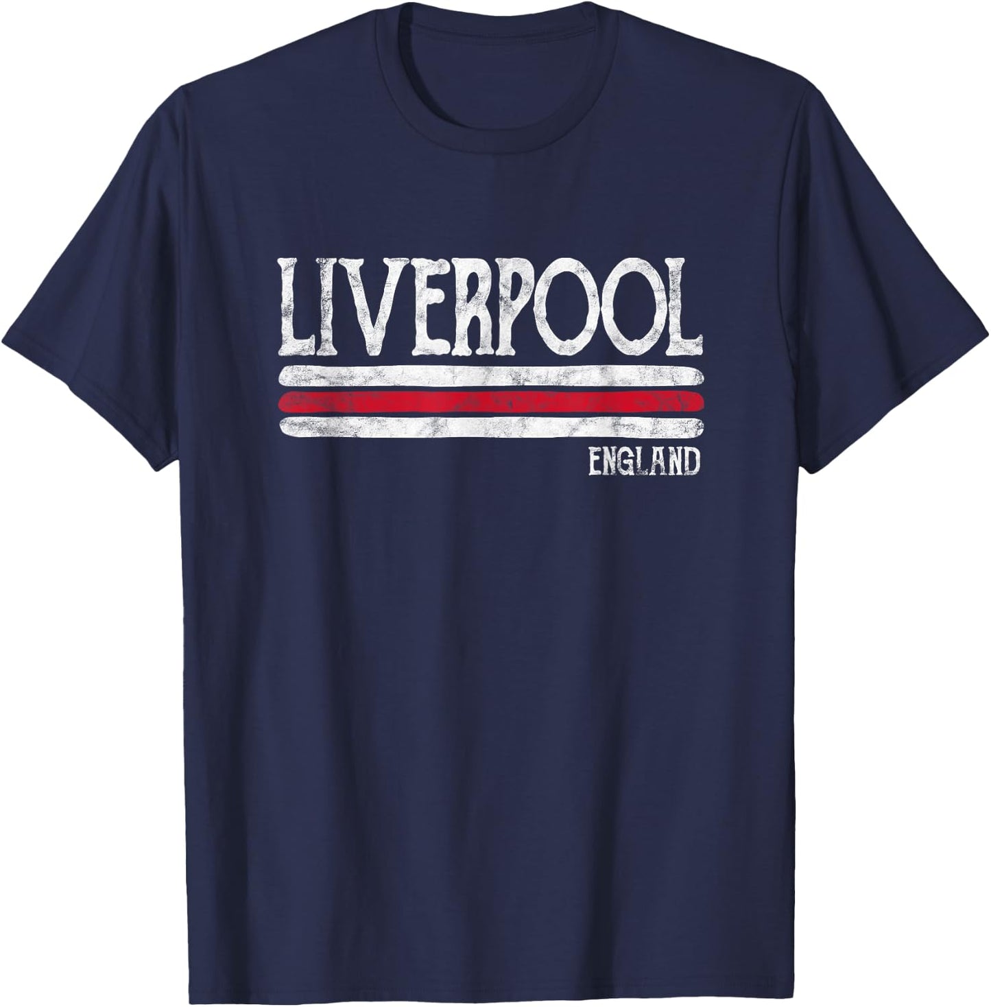 Vintage Liverpool England British Love Gift Souvenir T-Shirt - T-Shirt | Navy