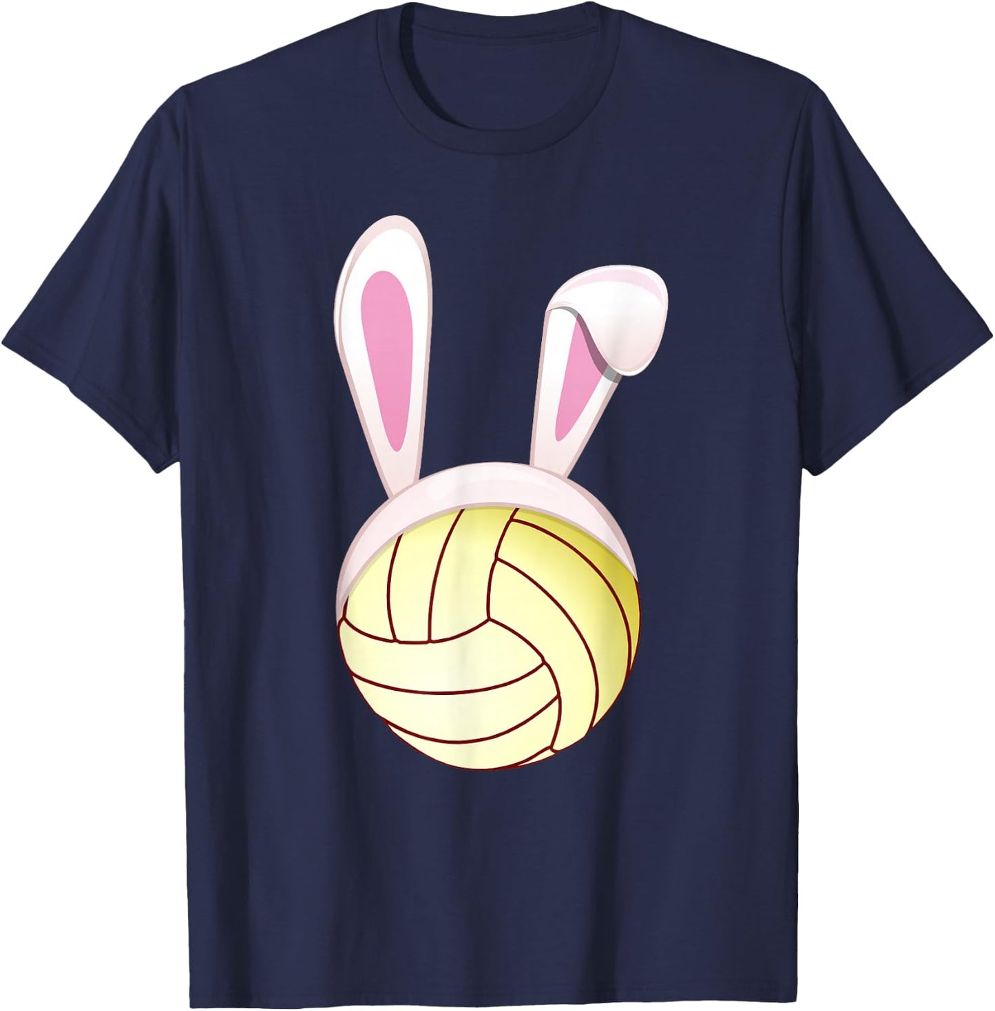 Volleyball Easter Bunny Ears Rabbit Spring Holiday Player T-Shirt - T-Shirt | Navy