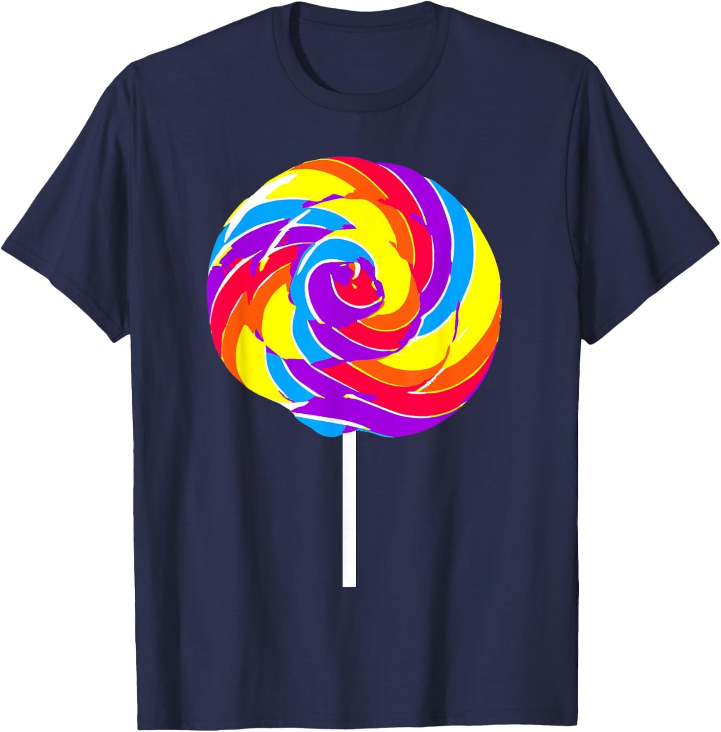 Lollipop Costume Halloween Rainbow Sucker Candy Birthday T-Shirt - T-Shirt | Navy
