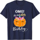 Kids OMG It's My 6th Birthday Floral Pumpkin Unicorn, Halloween T-Shirt - T-Shirt | Navy