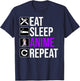 Anime Lover Funny - Eat Sleep Anime Repeat T-Shirt - T-Shirt | Navy