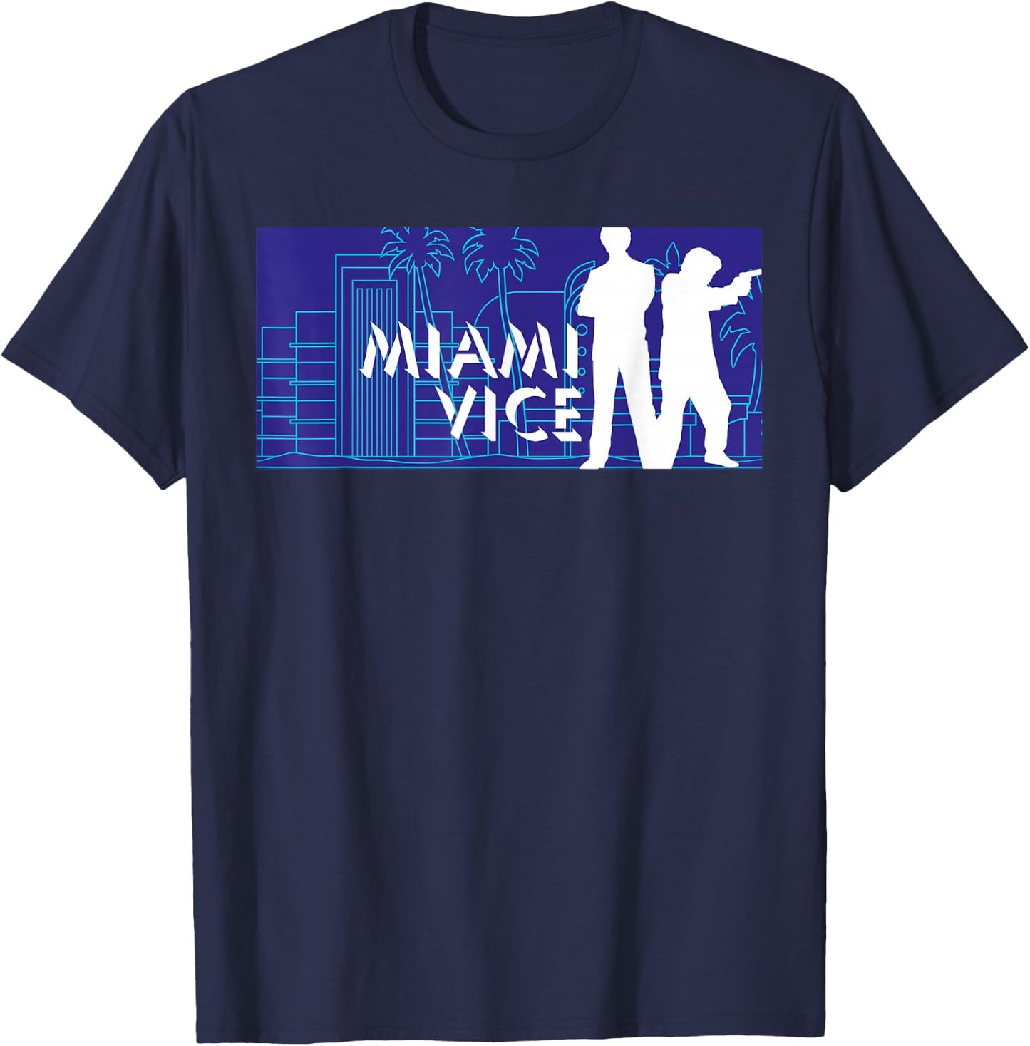 Miami Vice Classic Billboard T-Shirt - T-Shirt | Navy