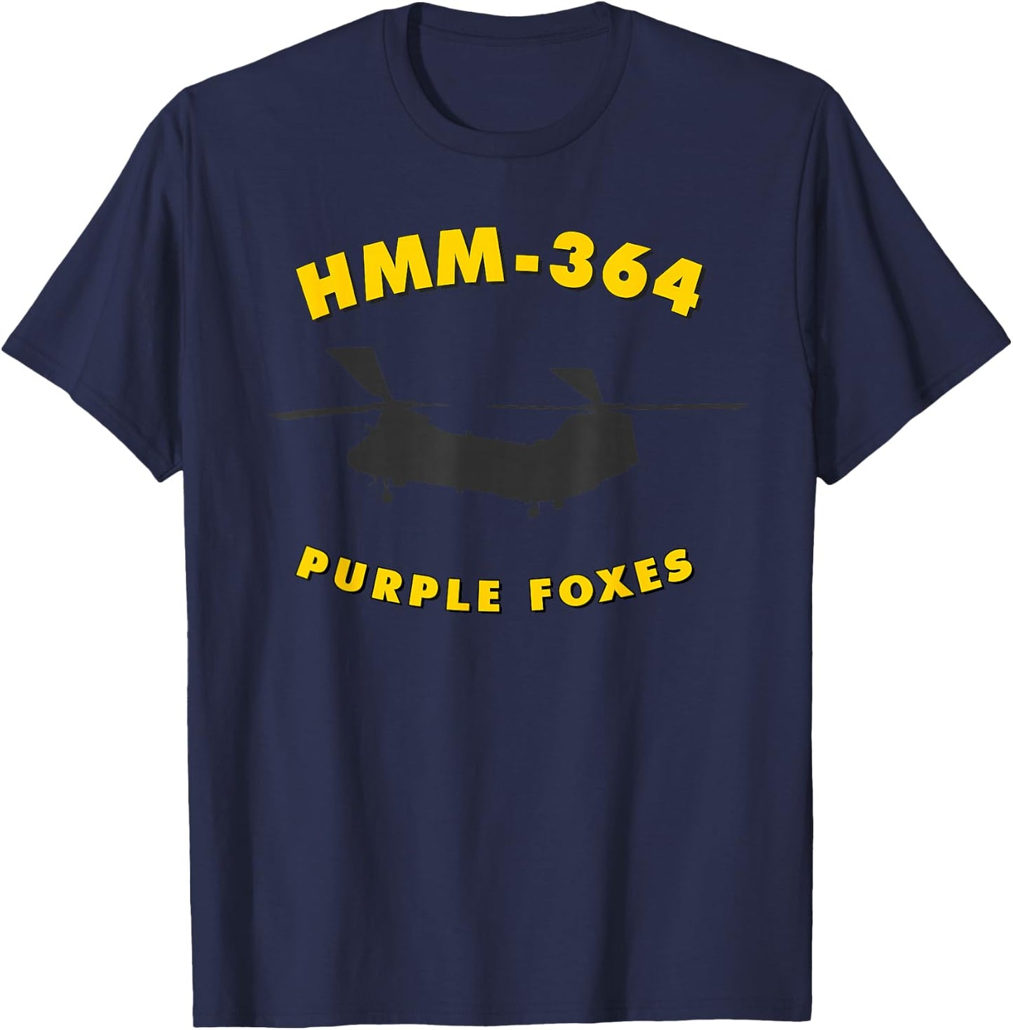 HMM-364 Helicopter Squadron CH-46 Sea Knight T-Shirt - T-Shirt | Navy