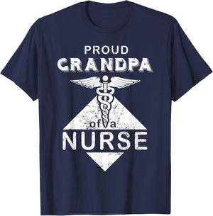 My Granddaughter Is A Nurse Gift Proud Grandpa Of A Nurse T-Shirt - T-Shirt | Navy