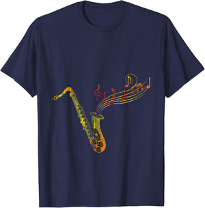 Jazz Musician Saxophonist Gifts Saxophone T-Shirt - T-Shirt | Navy