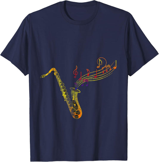 Jazz Musician Saxophonist Gifts Saxophone T-Shirt - T-Shirt | Navy