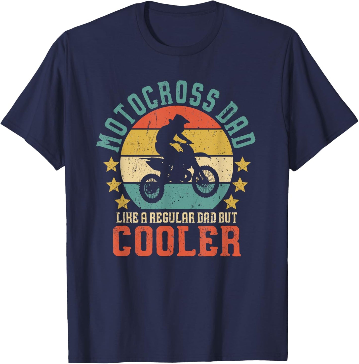 Motocross Dad Vintage Funny Dirt Bike Rider Father's Day T-Shirt - T-Shirt | Navy