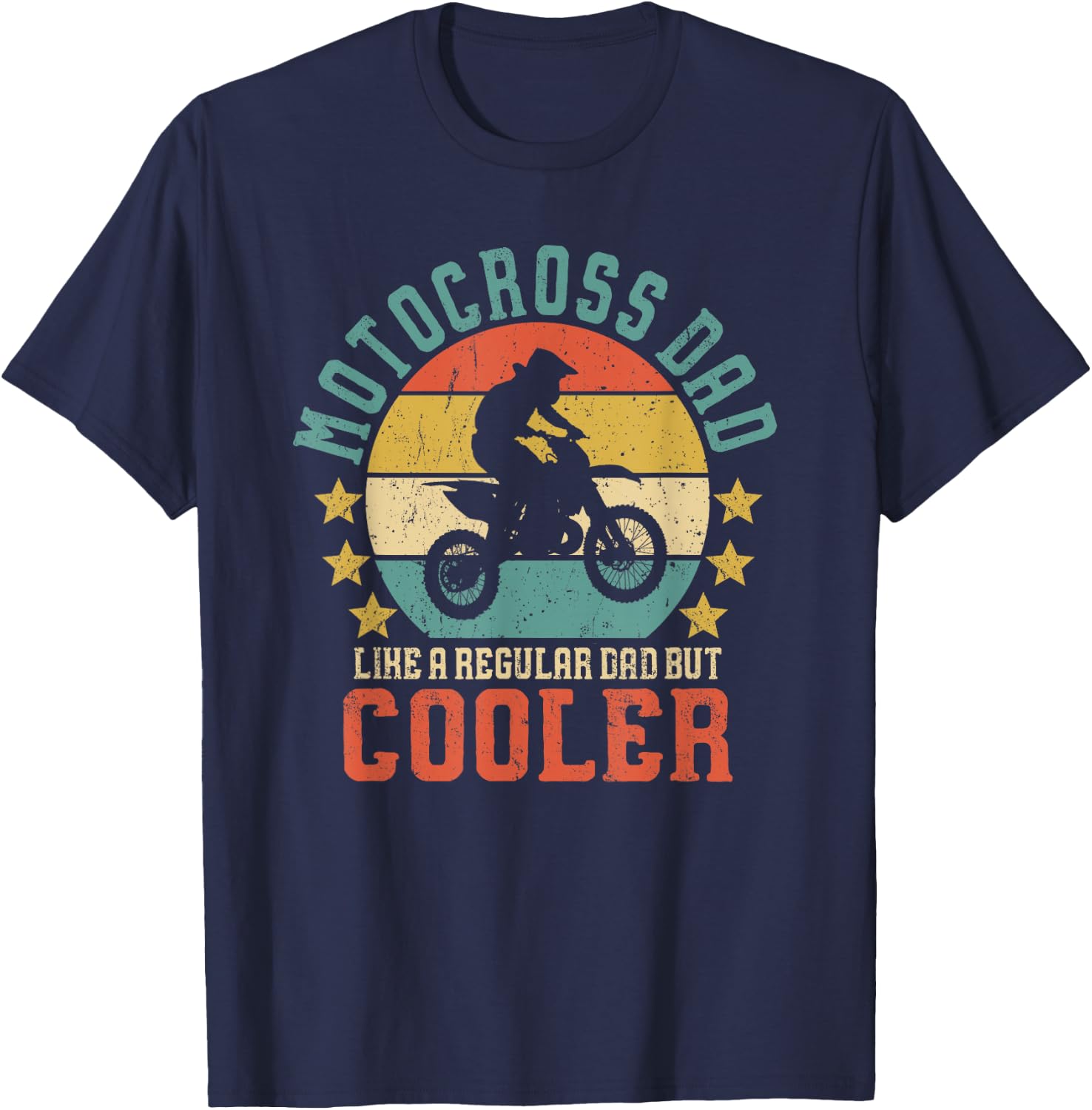 Motocross Dad Vintage Funny Dirt Bike Rider Father's Day T-Shirt - T-Shirt | Navy
