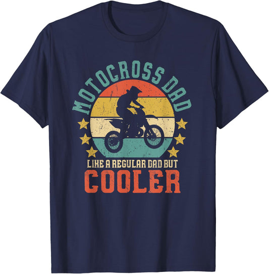 Motocross Dad Vintage Funny Dirt Bike Rider Father's Day T-Shirt - T-Shirt | Navy