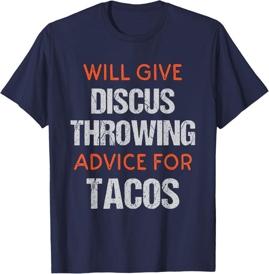 Track Field Events Throwing Humor | Funny Discus Thrower T-Shirt - T-Shirt | Navy