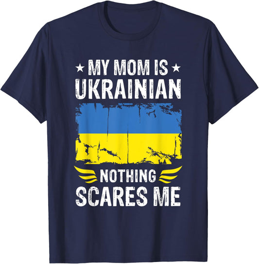 My Mom Is Ukrainian Mother Ukraine Flag For Son Daughter T-Shirt - T-Shirt | Navy