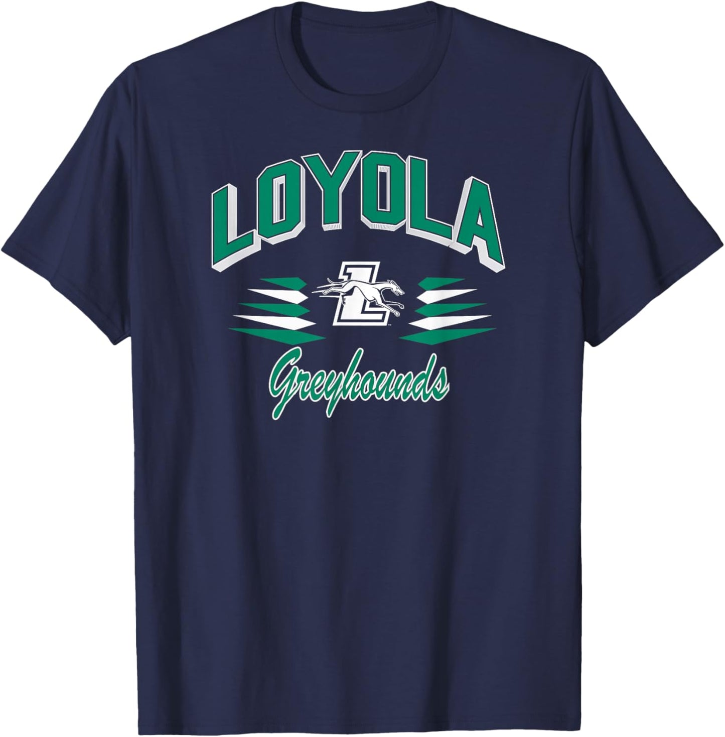 Loyola Maryland Greyhounds Retro Diamond Green T-Shirt - T-Shirt | Navy