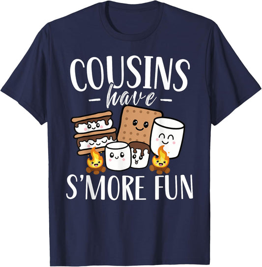Cousins Have Smore Fun Funny Kawaii Smores Camping kids T-Shirt - T-Shirt | Navy