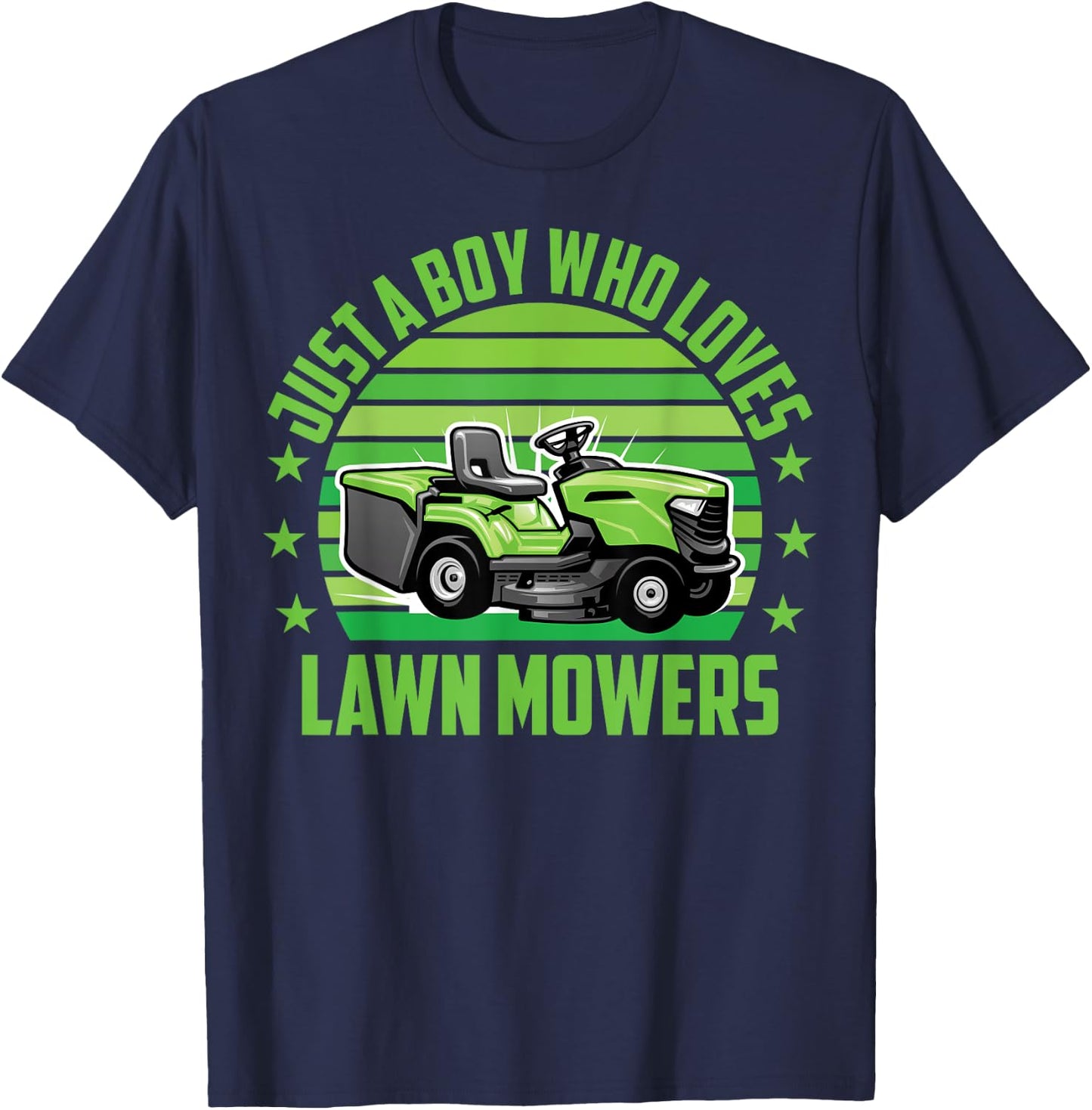 Lawn Mower Just A Boy Who Loves Lawn Mowers Toddler Boys T-Shirt - T-Shirt | Navy