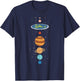Flat Earth and Planets Funny Conspiracy Theory Earthers Gift Small T-Shirt - T-Shirt | Navy
