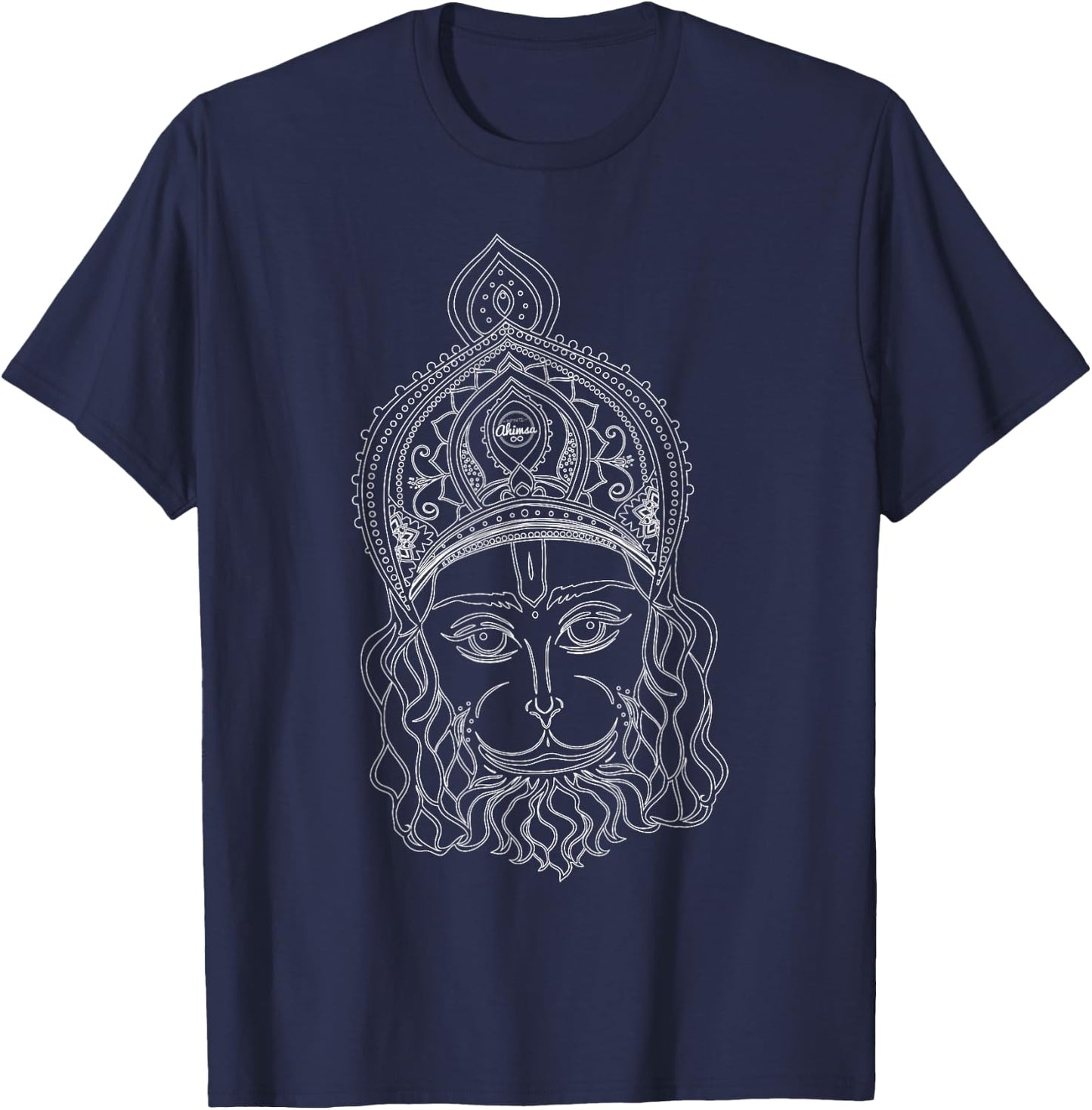 "Sacred Visage" – Lord Hanuman's Divine Portrait T-Shirt - T-Shirt | Navy