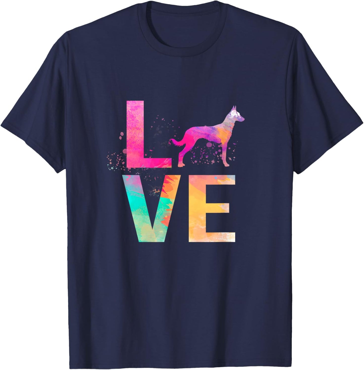 Colorful Belgian Malinois Dog Mom Gifts Belgian Malinois T-Shirt - T-Shirt | Navy