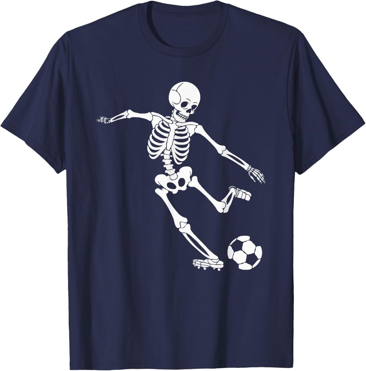Soccer Skeleton Halloween Men Boys Soccer Player Halloween T-Shirt - T-Shirt | Navy
