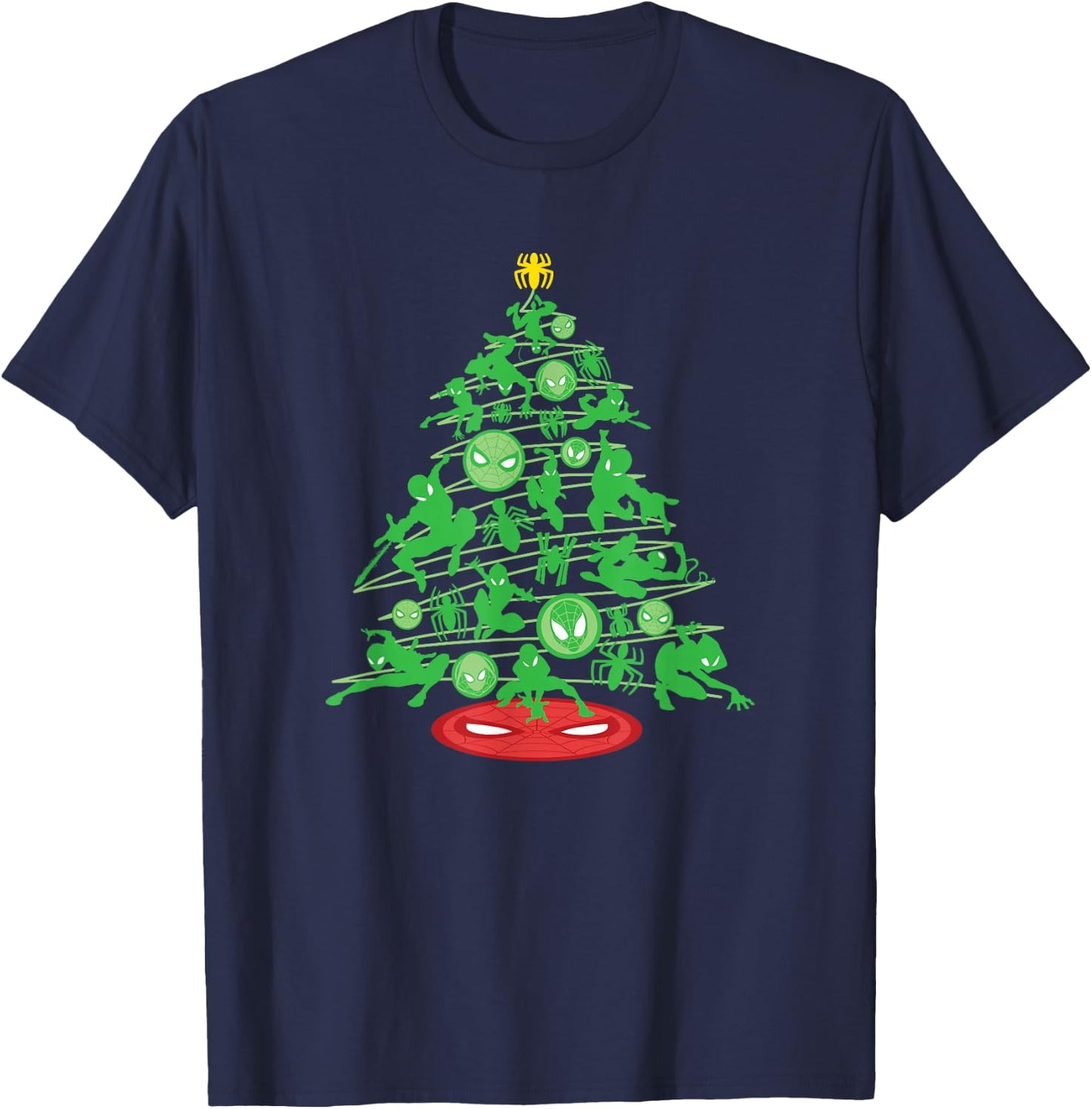 Marvel Spider-Man Christmas Tree Holiday T-Shirt - T-Shirt | Navy