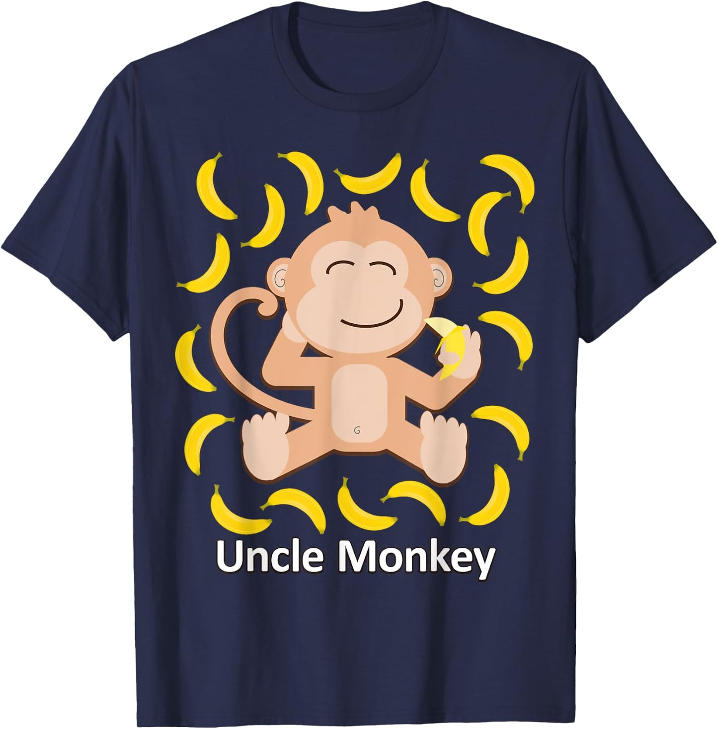 Uncle Monkey Banana Design Sassy Monkeys Bananas T-Shirt - T-Shirt | Navy