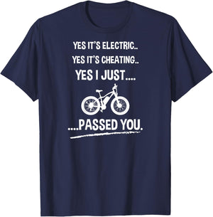 Funny E-Bike Yes It's Electric T-Shirt - T-Shirt | Navy