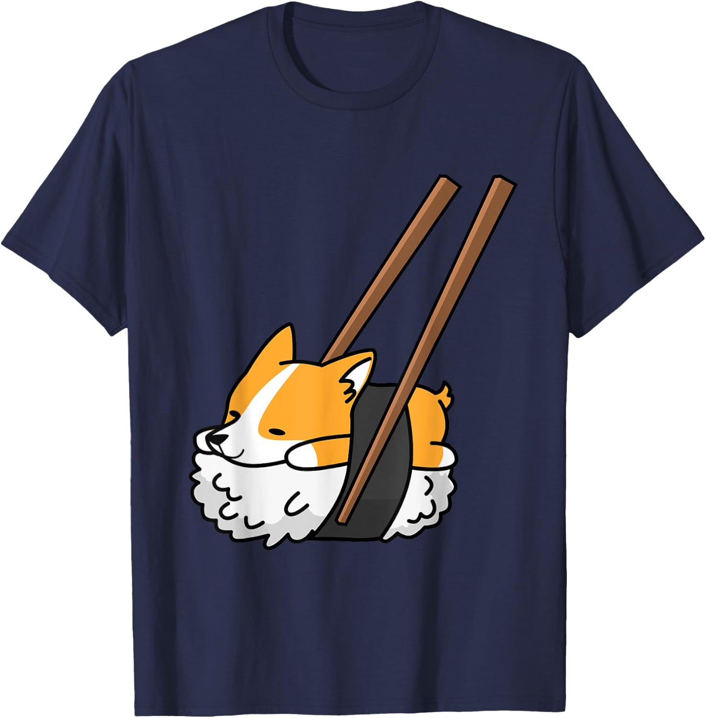 Sushi Corgi Funny Dog Shirt Men Women Girls Kids T-Shirt - T-Shirt | Navy