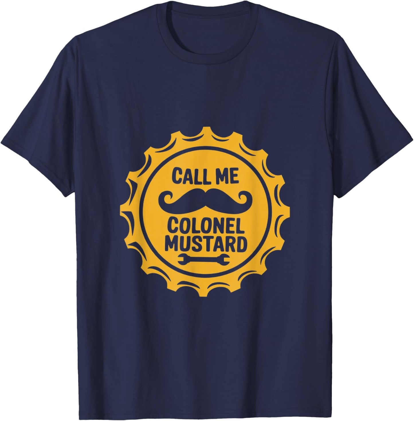 Colonel Mustard Funny Halloween Mustard Costume T-Shirt - T-Shirt | Navy